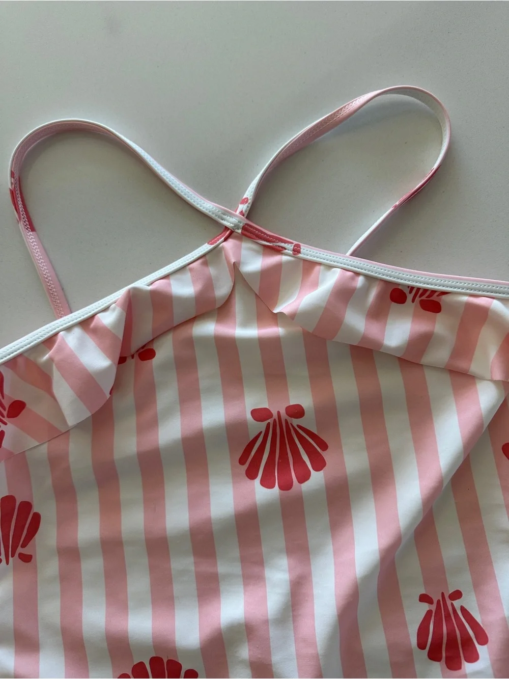 Carters Kids Pink Stripe Shell Print One-Piece Swimsuit